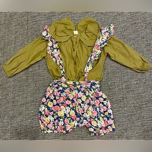 Short jumpsuit with blouse 2/3T